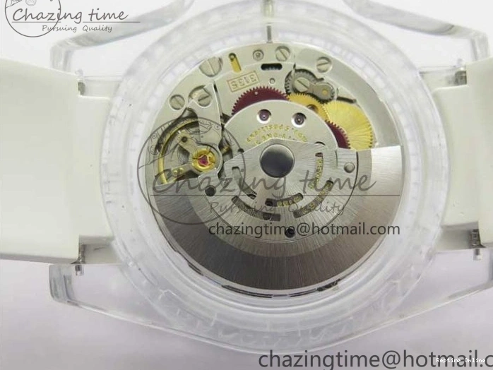 0518 Affordable Submariner Phantomlab Transparent KZF Best Edition Blue Space Dial on White Rubber Strap VR 2566